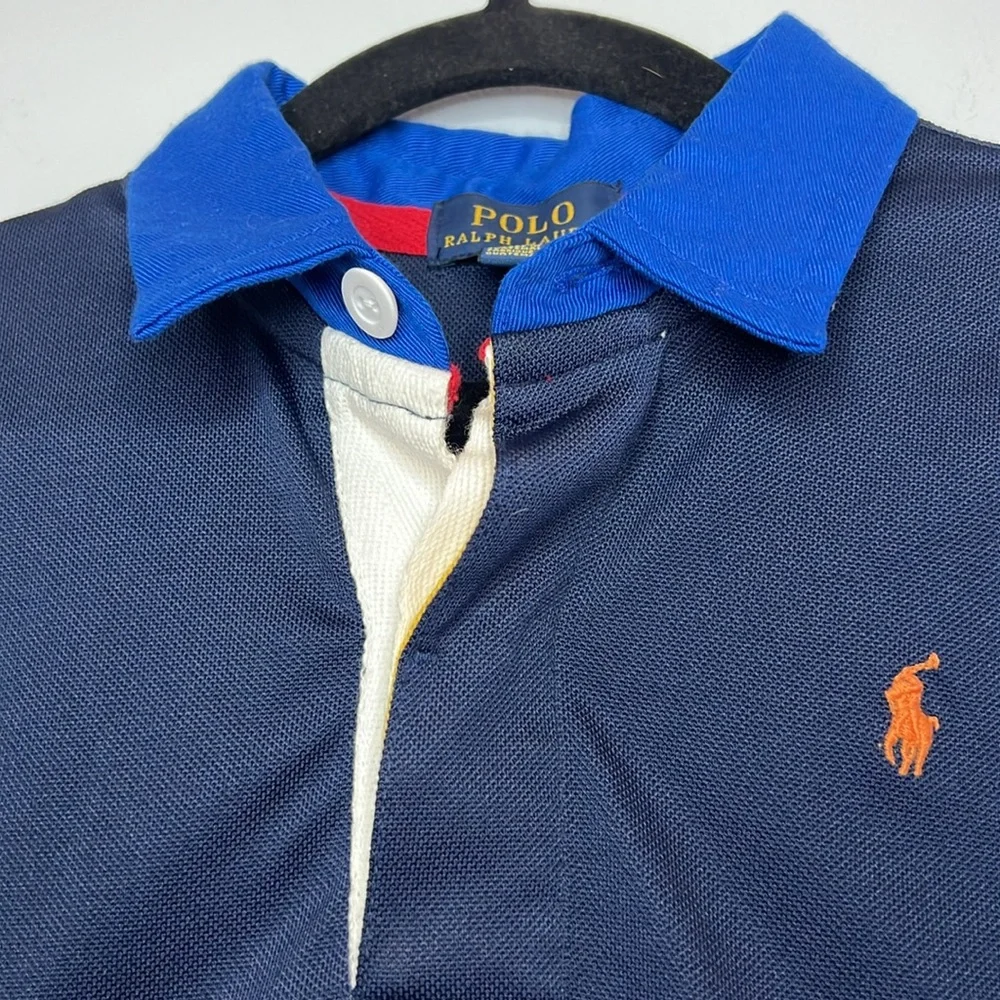 NWOT POLO Ralph Lauren Kids Blue Colorblock Short Sleeve Dress Shirt Boys Size 7 - Picture 5 of 7